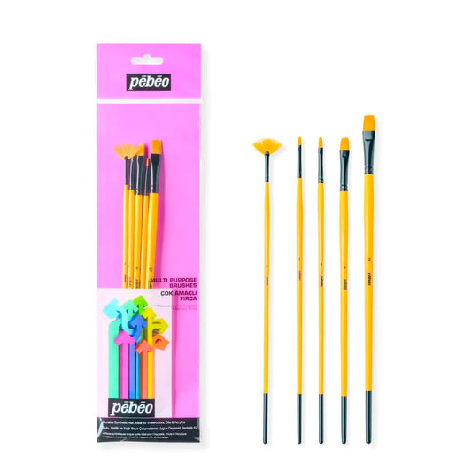 Pebeo 5'li Akrilik Boya Fırça Seti - Resim, Sanat ve Hobi Fırçaları