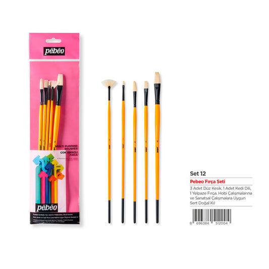 Pebeo 5'li Yağlıboya Fırça Seti - Sanat, Resim ve Akrilik Fırçaları
