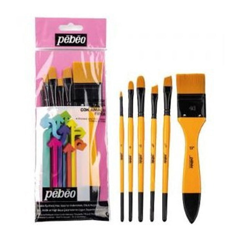Pebeo No:8 6'lı Karma Fırça Seti - Sanatsal Resim, Boyama ve Hobi Fırçaları