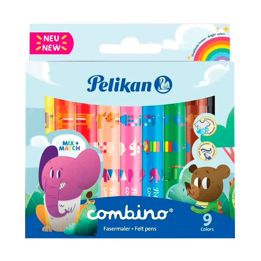 Pelikan Combino 9 Lu Kutu Süper 411 Jumbo Keçeli Kalemi P-814553