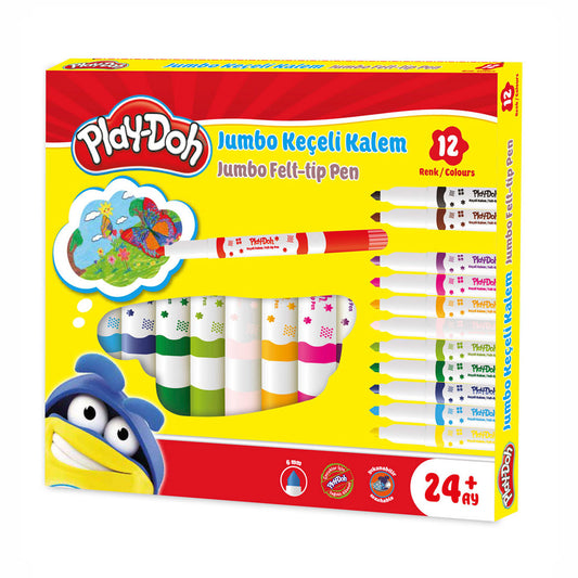 Play-Doh 6 mm 12'li Jumbo Keçeli Kalem KE020