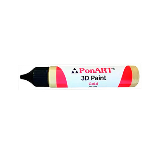 Ponart 3D Paint 30 ml Altın Sarısı Boncuk Boya - Hobi, El Sanatları ve Dekorasyon Kabartma Boyası