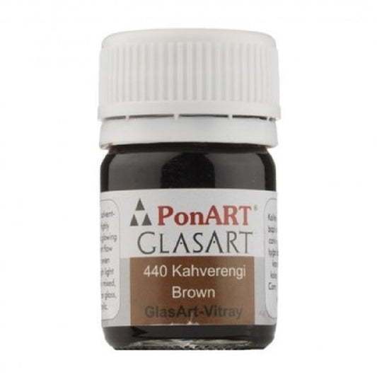Ponart GlasArt 20 ml Kahverengi Vitray Boyası - Cam Boyama ve Hobi Sanatları İçin