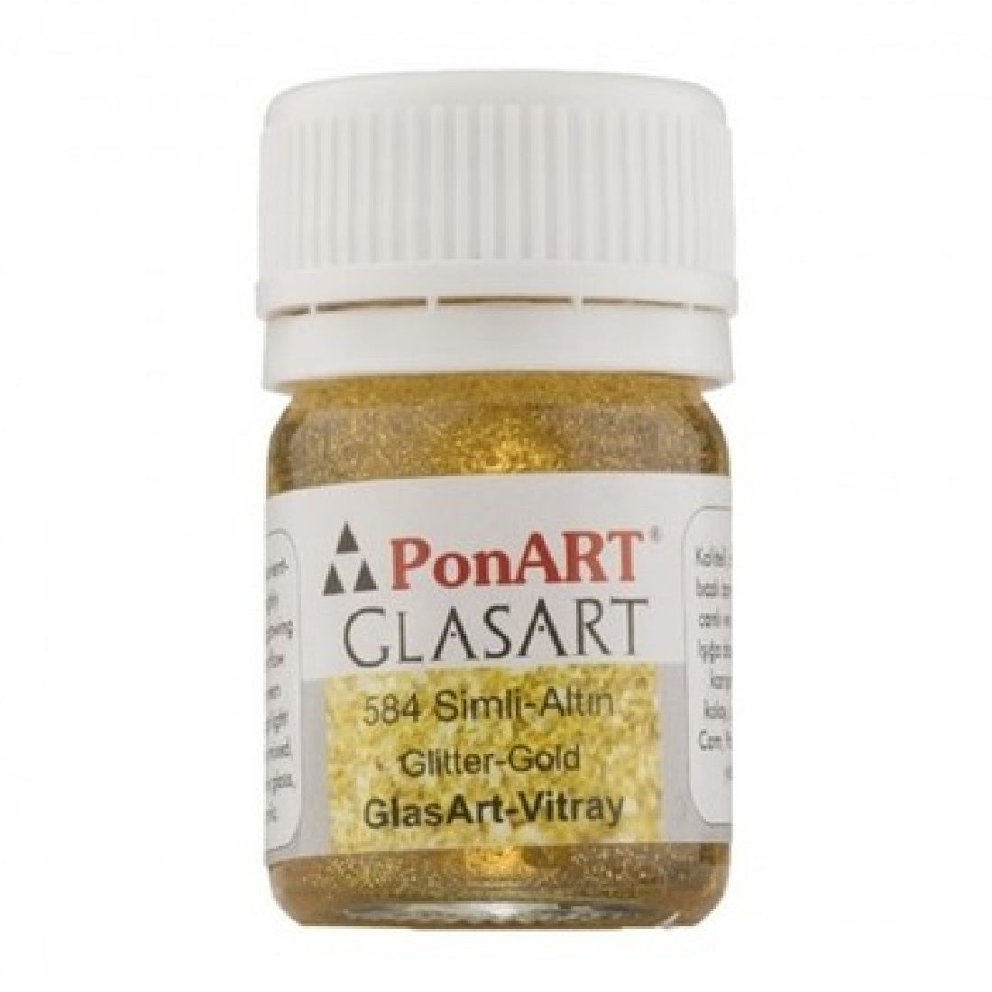 Ponart GlasArt 20 ml. Simli Altın 584 Vitray Boyası - Cam Boyası, Hobi ve Sanat Malzemesi