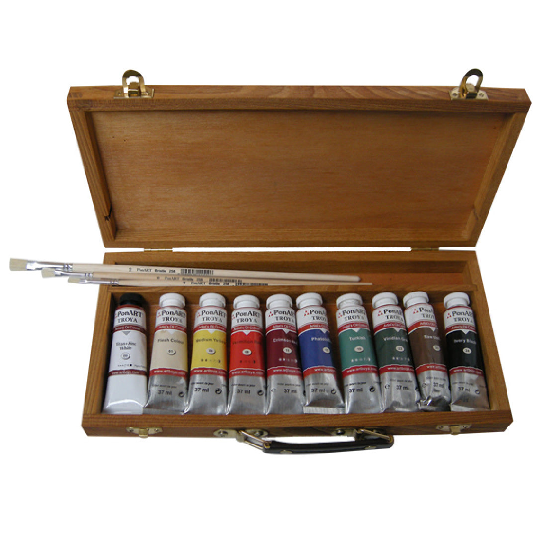 Ponart Troya 37 ml. 3 Fırça + 10 Yağlı Boya Seti - Sanat Malzemeleri, Resim ve Hobi