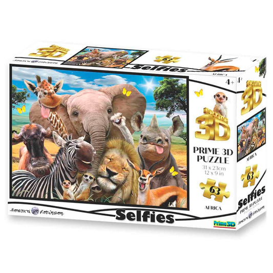 Prime 3D Afrika Selfie 63 Parça 3D Puzzle