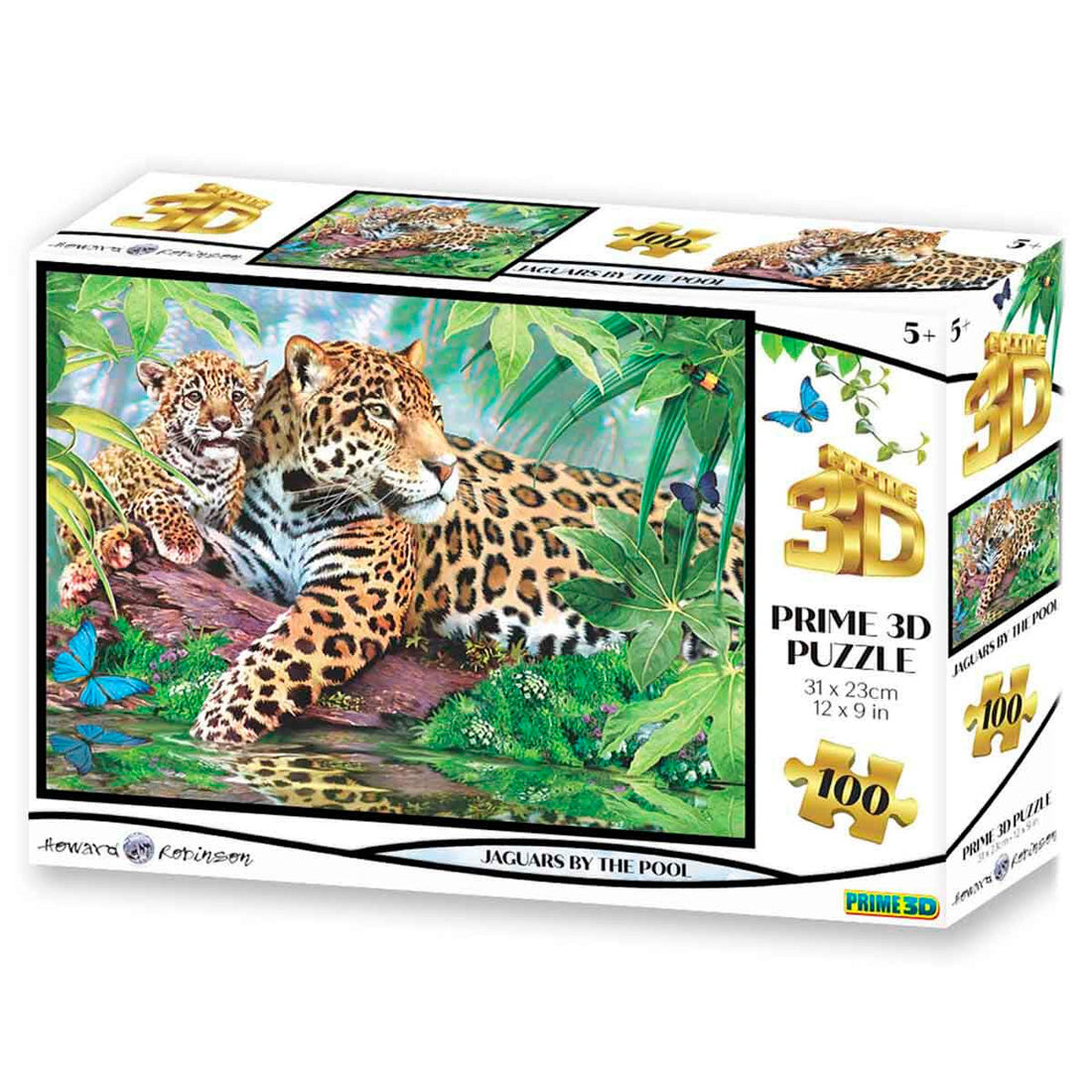 Prime 3D Jaguar ve Yavrusu 63 Parça Çocuk Puzzle