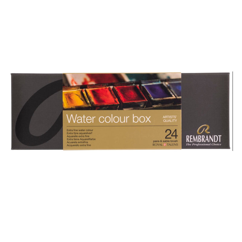 Rembrandt 24'lü Metal Kutu Tablet Sulu Boya - Sanatsal Profesyonel Ressam Boyama Seti