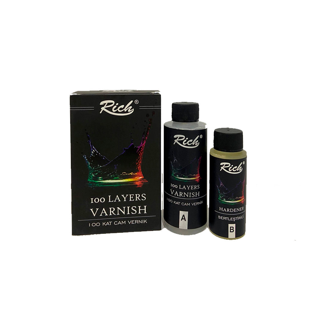 Rich 100 Kat Cam Vernik 120cc + 60cc - Sanatsal Hobi ve El Sanatları İçin Koruyucu Vernik