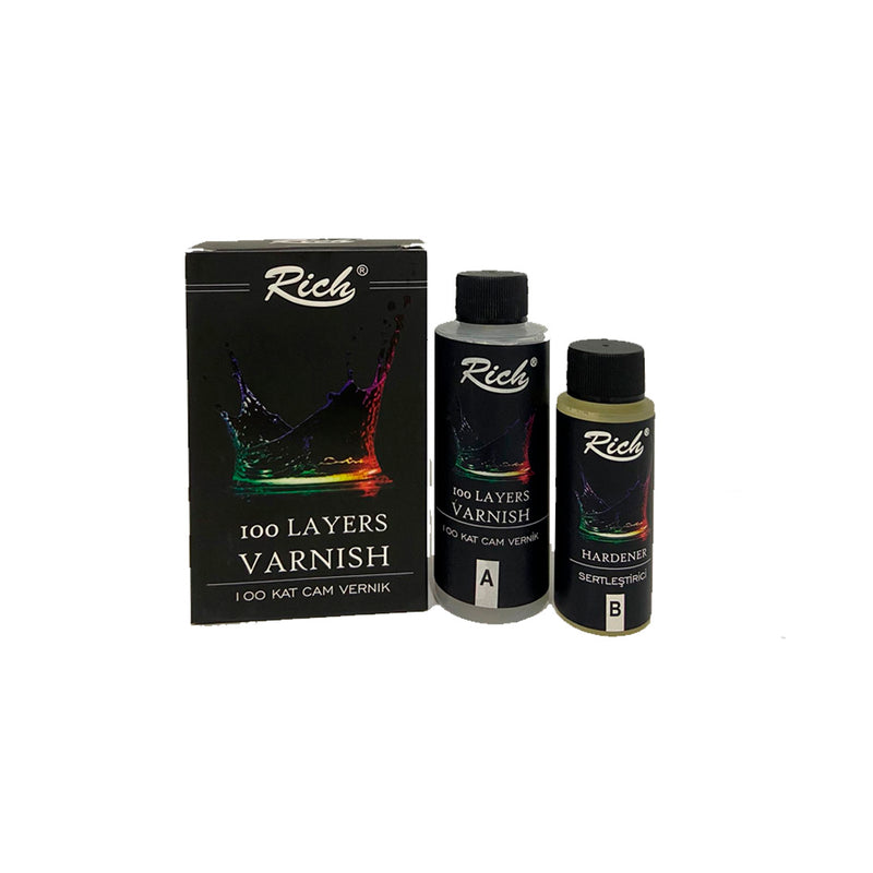 Rich 100 Kat Cam Vernik 120cc + 60cc - Sanatsal Hobi ve El Sanatları İçin Koruyucu Vernik