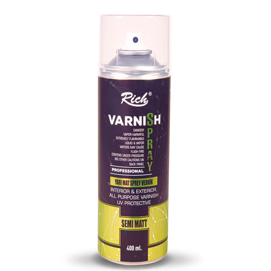 Rich 400 ml Yarımat Sprey Vernik - Sanatsal Hobi ve Koruyucu Sabitleyici