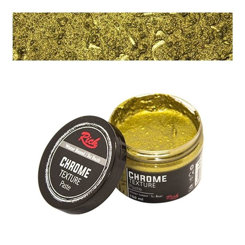 Rich Chrome Gold 150 cc Texture Pasta - Sanatsal Rölyef ve Akrilik Efekt Pastası