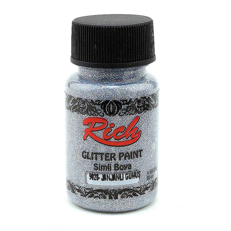 Rich Glitter Paint Janjanlı Gümüş Simli Boya 50 cc - Hobi, Sanatsal ve Dekoratif Efekt Boyası