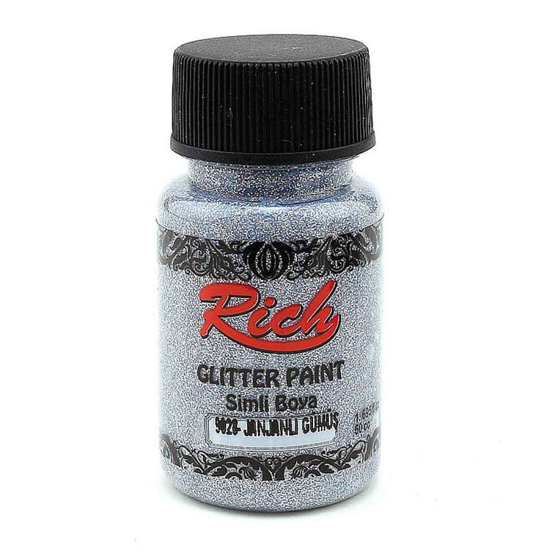 Rich Glitter Paint Janjanlı Gümüş Simli Boya 50 cc - Hobi, Sanatsal ve Dekoratif Efekt Boyası