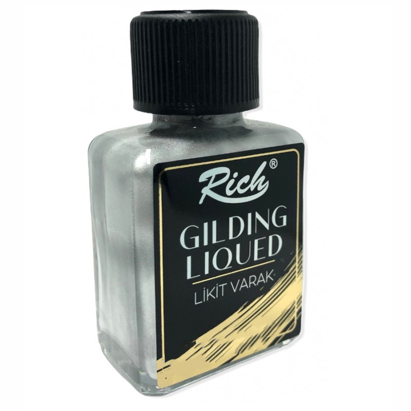 Rich Gümüş Likit Varak - Sanatsal Hobi, Dekorasyon ve Metalik Efekt Boyası