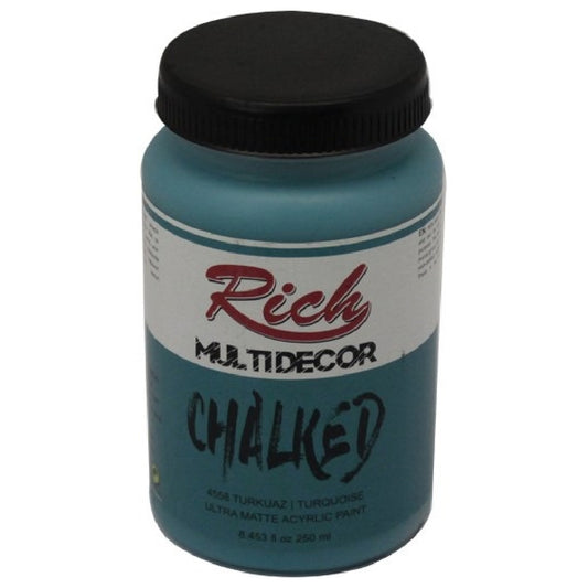 Rich Multi Decor Chalked 250 Cc Turkuaz Akrilik Boya - Sanatsal Hobi ve Dekorasyon Boyası