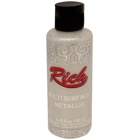 Rich Multi Surface Gümüş 130 cc Metalik Boya - Çok Amaçlı Hobi ve Dekoratif Akrilik Boya