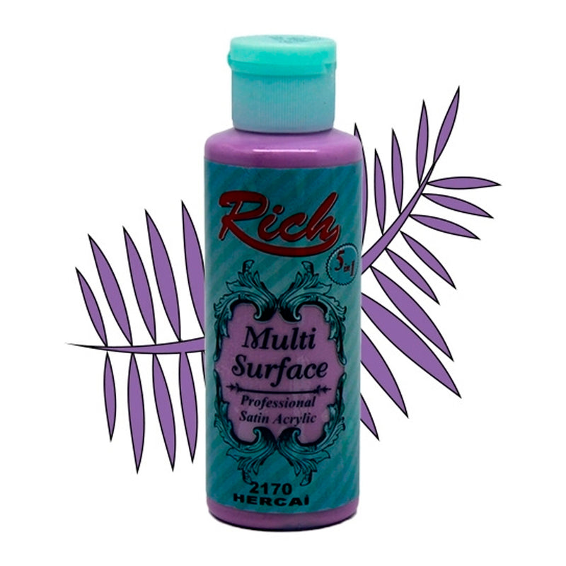 Rich Multi Surface Heather 120 cc Akrilik Boya - Hobi, Sanatsal ve Çok Yüzeyli Boyama İçin