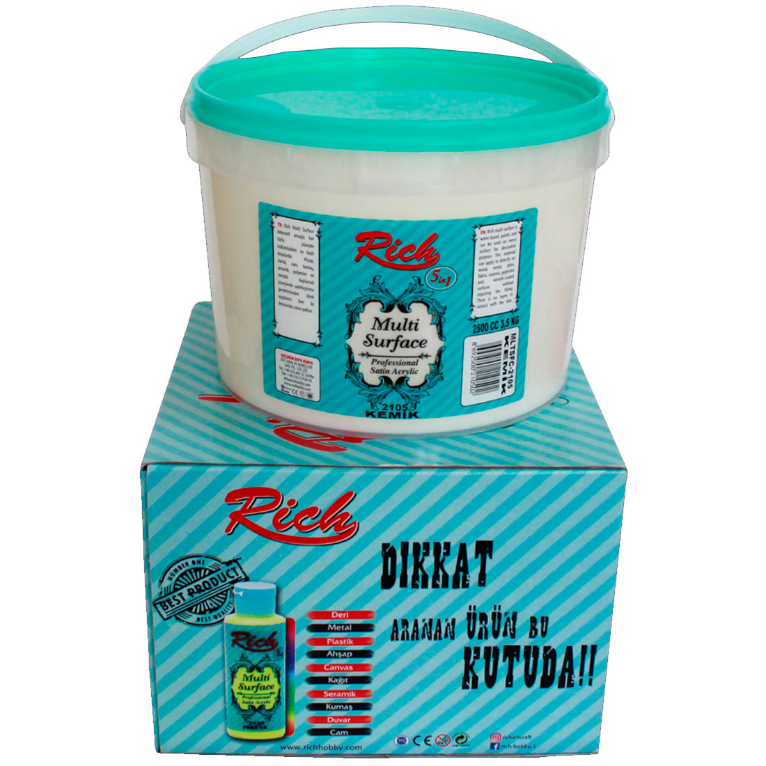 Rich Multi Surface Kemik 2500 cc Akrilik Boya - Hobi, Dekorasyon ve El Sanatları Boyası