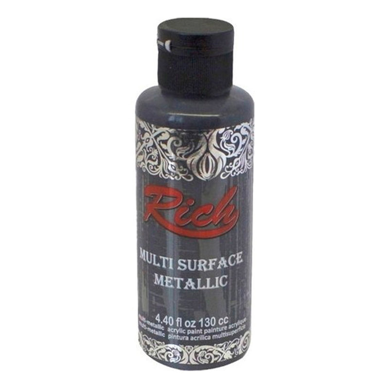 Rich Çok Yüzeyli Metalik Siyah 130 cc Akrilik Boya - Hobi ve Sanatsal Boyama Malzemesi