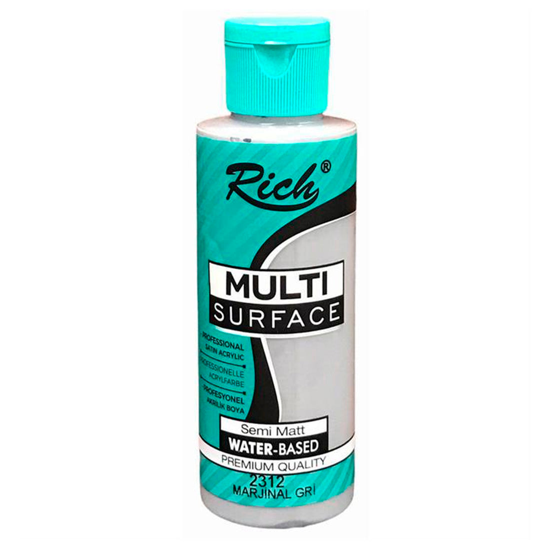 Rich Multi Surface Semi Mat Marjinal Gri 120 cc Akrilik Boya - Hobi, Sanat ve Dekorasyon Boyası