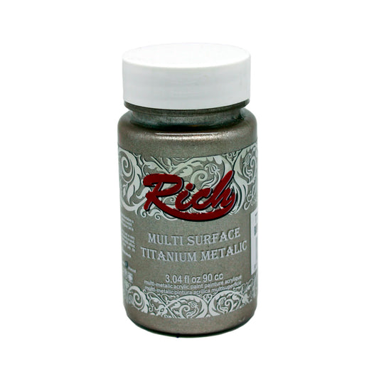 Rich Multi Surface Titanium 90 cc Gümüş Metalik Boya - Akrilik Hobi ve Sanatsal Çok Yüzeyli Boya