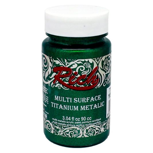 Rich Multi Surface Titanium Metalic Akrilik Boya Yeşil 90 cc - Sanatsal Hobi ve Dekorasyon Boyası