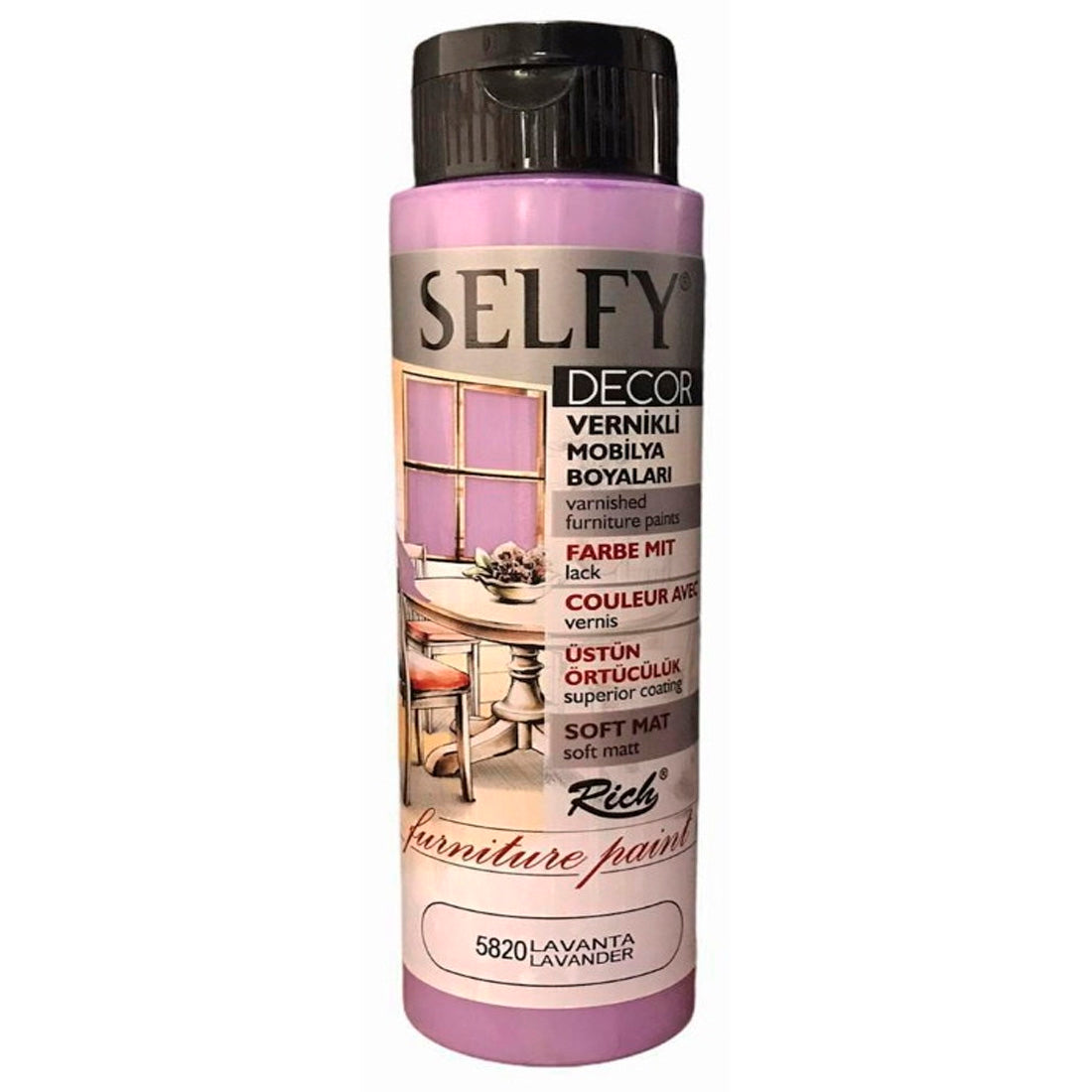 Rich Selfy Decor 500 cc Lavanta Vernikli Mobilya Boyaları - Ahşap Boyama, Dekorasyon ve Hobi Akrilik Boyası
