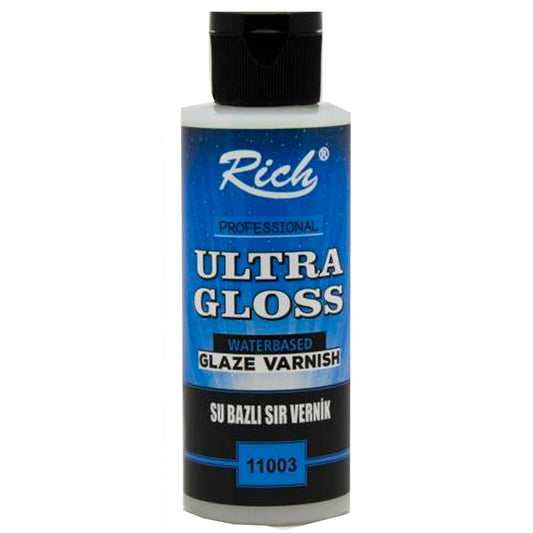 Rich Ultra Gloss 500 cc Su Bazlı Sır Vernik - Sanatsal Hobi ve Parlak Yüzey Koruyucu