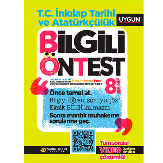 Sadık Uygun Yayınları 8. Sınıf T.C. İnkılap Tarihi Ve Atatürkçülük Bilgili Ön Test