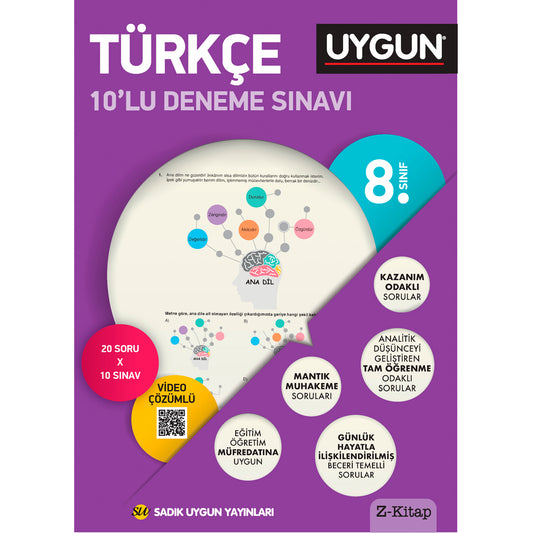 Sadık Uygun Yayınları 8. Sınıf Türkçe Uygun 10'lu Deneme Sınavı