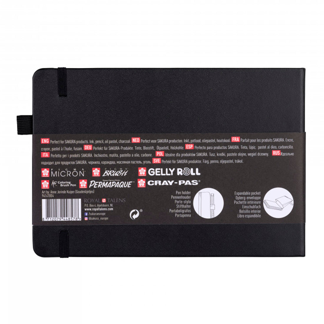 Sakura 21x15 cm Siyah Kağıt 80 Sayfa Eskiz Defteri - Sanatsal Çizim ve Not Tutma Defteri