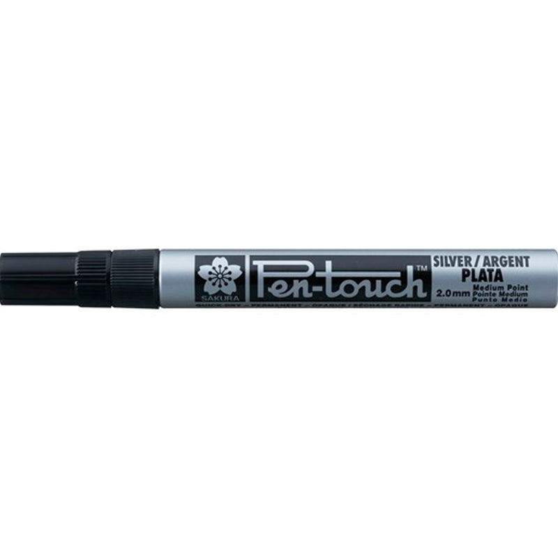 Sakura Pen-Touch Gümüş 2,0 mm Kaligrafi Kalemi - Sanatsal Çizim, Hat ve Dekorasyon Kalemi