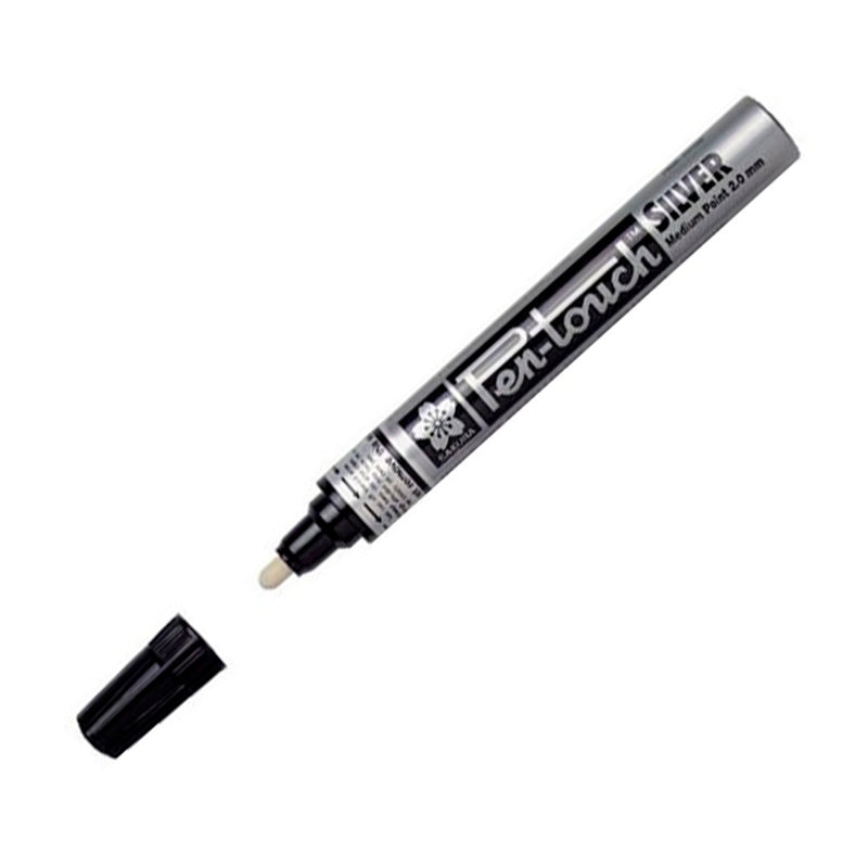 Sakura Pen-Touch Gümüş 2,0 mm Kaligrafi Kalemi - Sanatsal Çizim, Hat ve Dekorasyon Kalemi