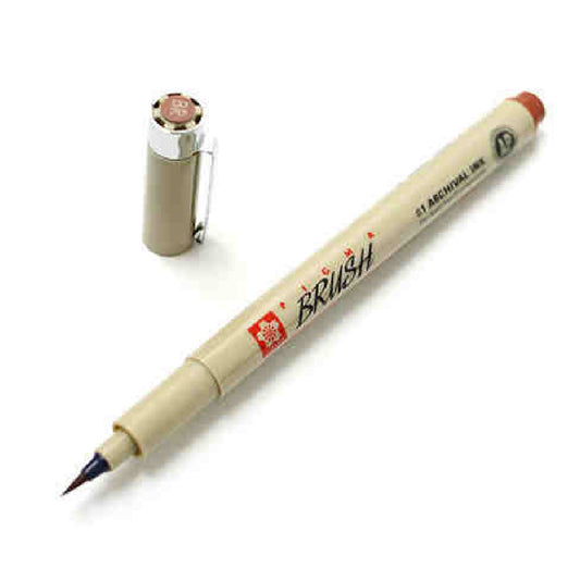 Sakura Pigma Brush Kahve Fırça Uçlu Çizim Kalemi - Sanat, İllüstrasyon ve Eskiz Kalemi