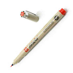 Sakura Pigma Brush Kırmızı Fırça Uçlu Çizim Kalemi - Sanatsal Marker, İllüstrasyon ve Kaligrafi Kalemi