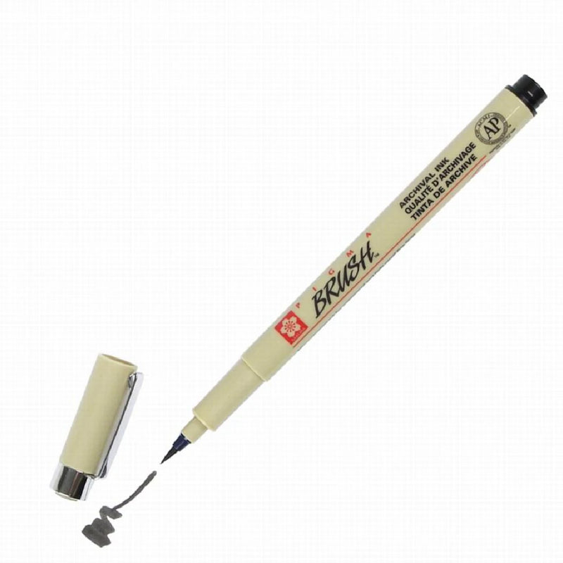 Sakura Pigma Brush Siyah Fırça Uçlu Çizim Kalemi - Sanat, İllüstrasyon ve Eskiz Marker Kalemi