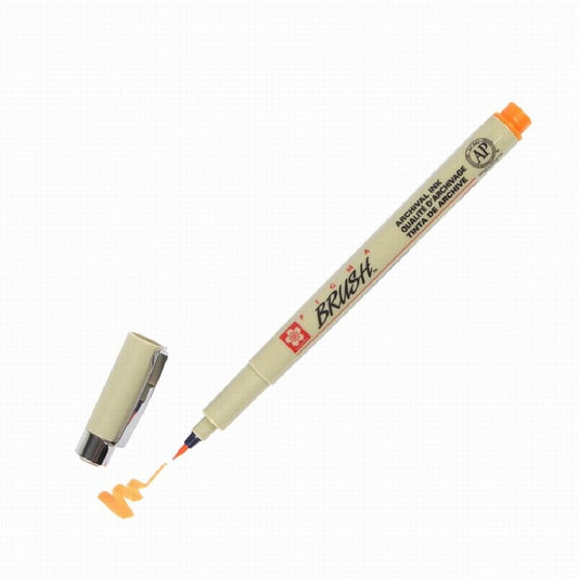Sakura Pigma Brush Turuncu Fırça Uçlu Çizim Kalemi - Sanat, İllüstrasyon ve Kaligrafi Kalemi