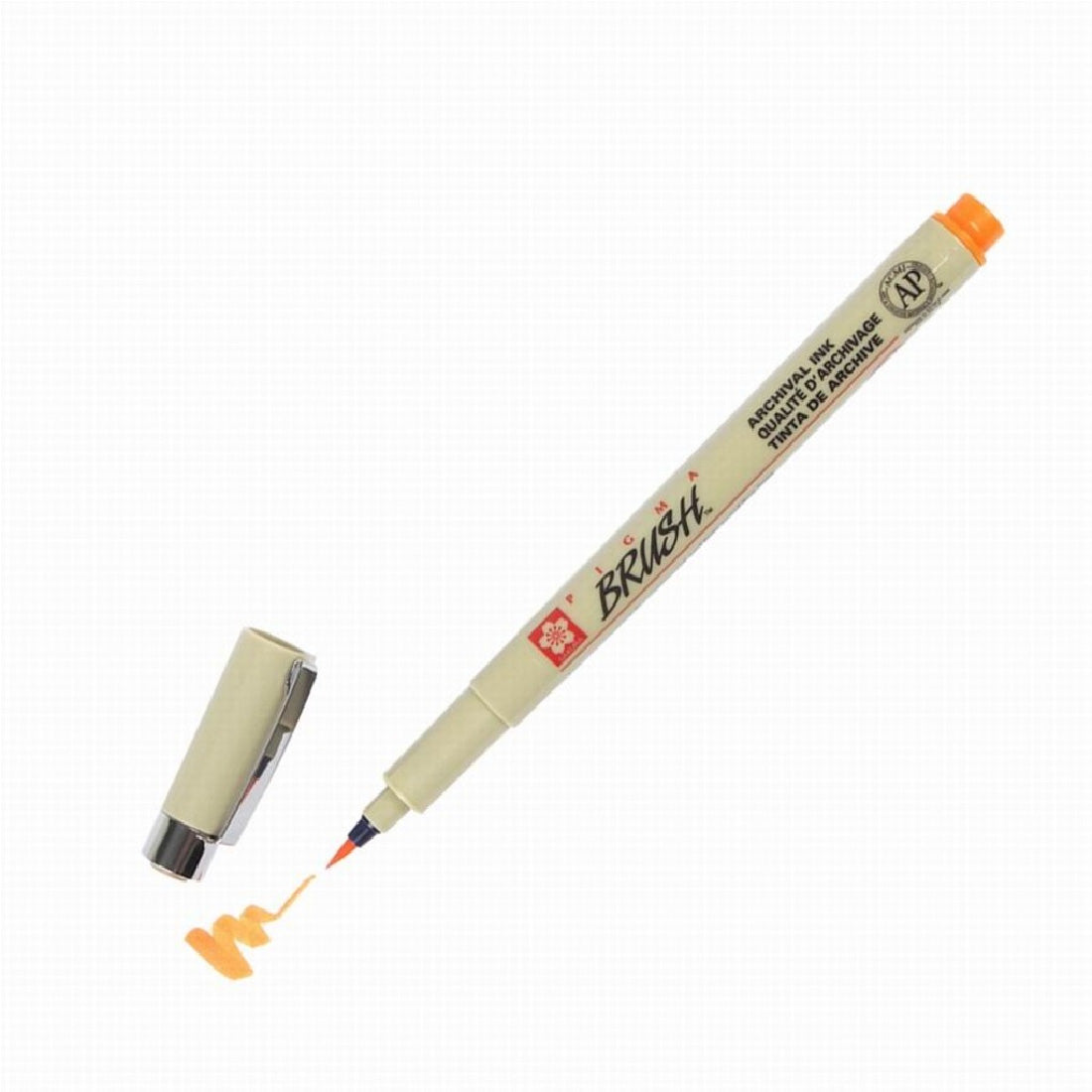 Sakura Pigma Brush Turuncu Fırça Uçlu Çizim Kalemi - Sanat, İllüstrasyon ve Kaligrafi Kalemi