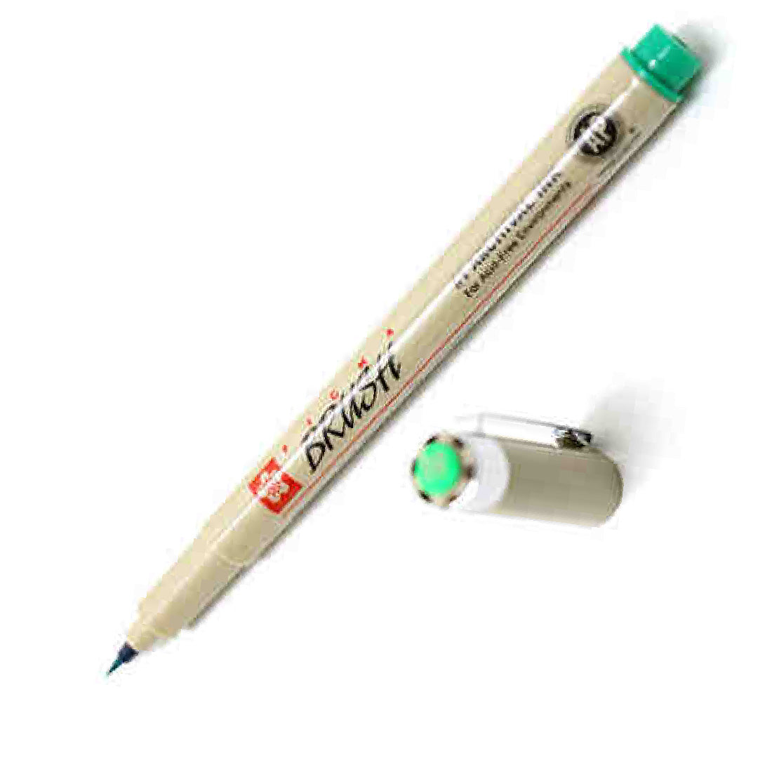 Sakura Pigma Brush Yeşil Fırça Uçlu Çizim Kalemi - Sanatsal Çizim, Eskiz ve İllüstrasyon Kalemi