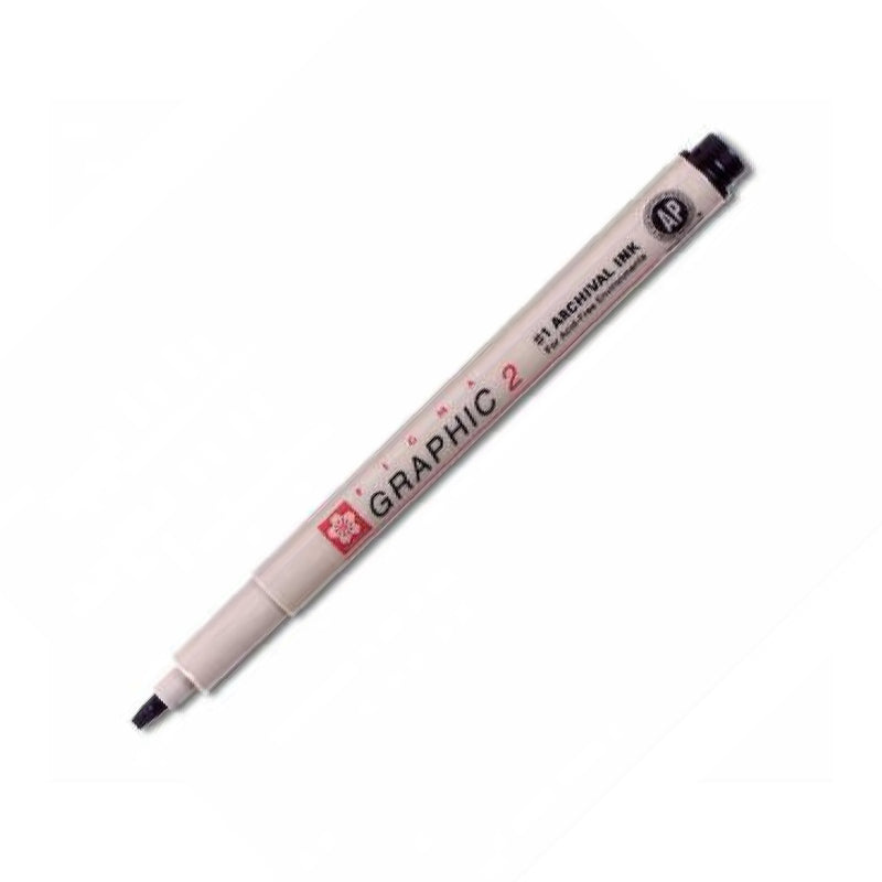Sakura Pigma Graphic Siyah 2,0mm Çizim Kalemi - Eskiz, Sanatsal ve Teknik Çizim Kalemi