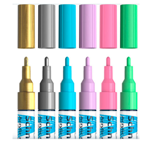 Schneider Paint-İt 2 mm 6'lı Akrilik Marker Kalem - Sanatsal Resim, Çizim ve Boyama Seti