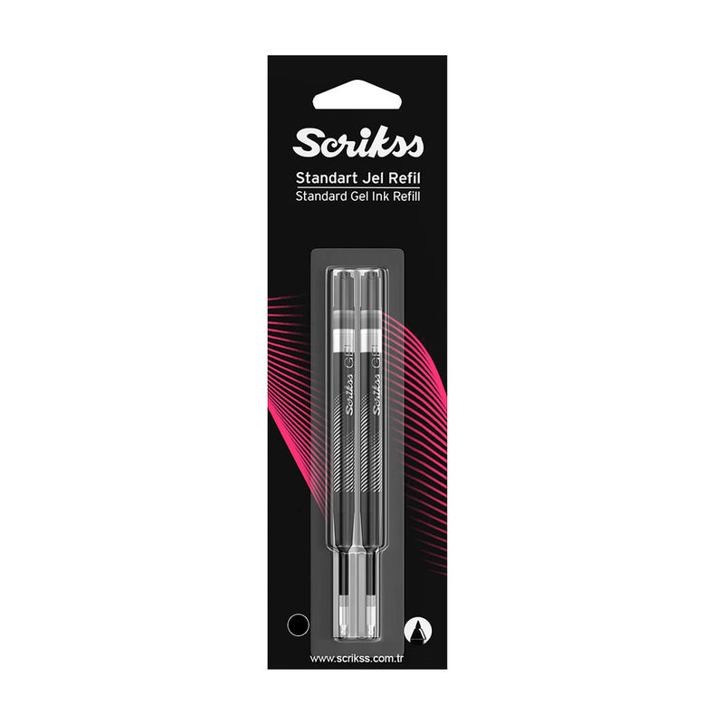 Scrikss Jel Tükenmez Kalem Refil Mavi 0.7 mm 2'li Blister - Yumuşak ve Akıcı Yazım İçin