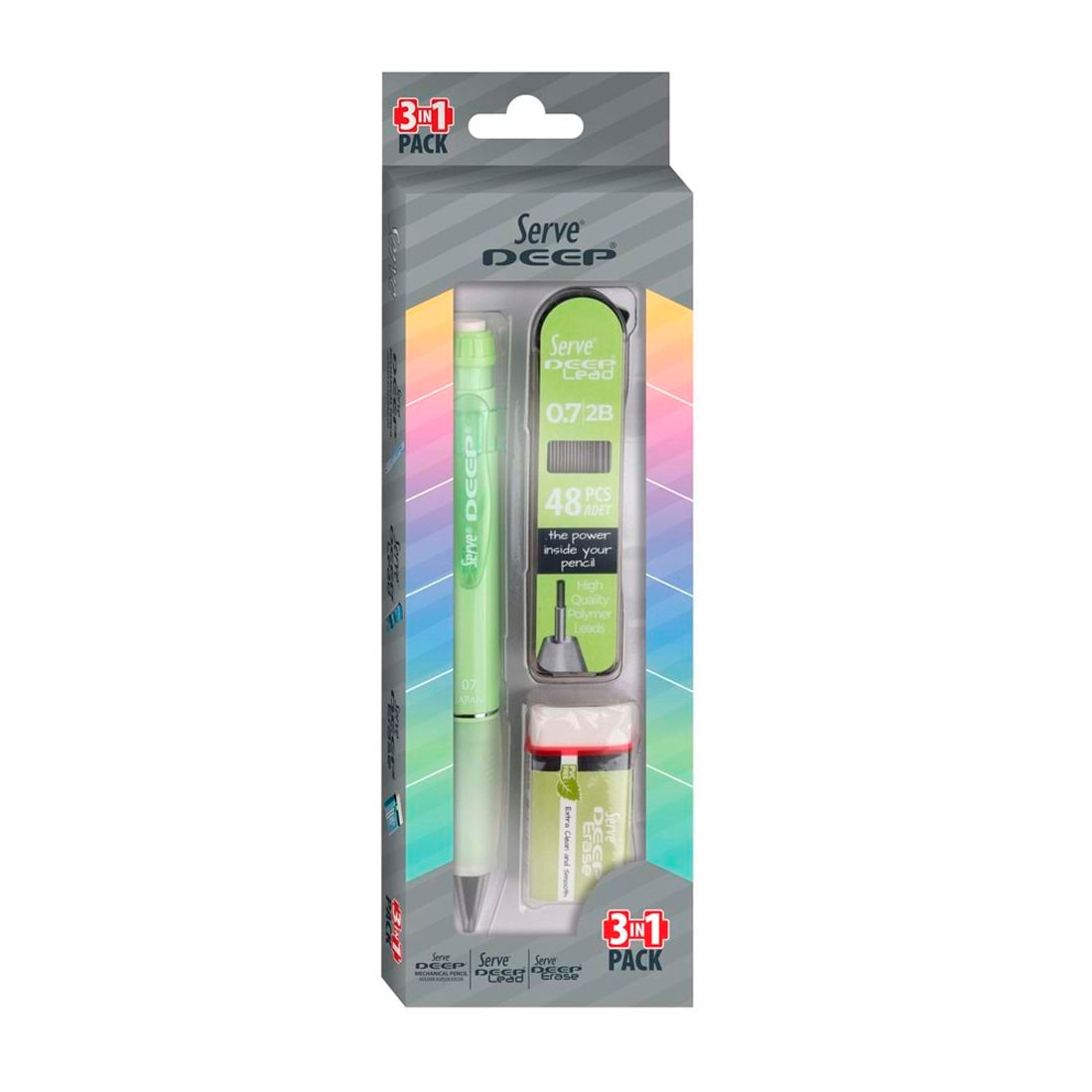 Serve Deep Kalem Deep Silgi Deep Min 0.7 Mm. Set Yeşil SV- DEEP3SETEY