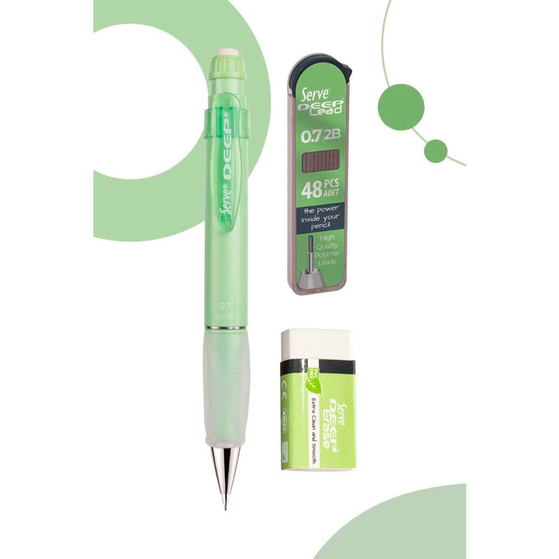 Serve Deep Kalem Deep Silgi Deep Min 0.7 Mm. Set Yeşil SV- DEEP3SETEY