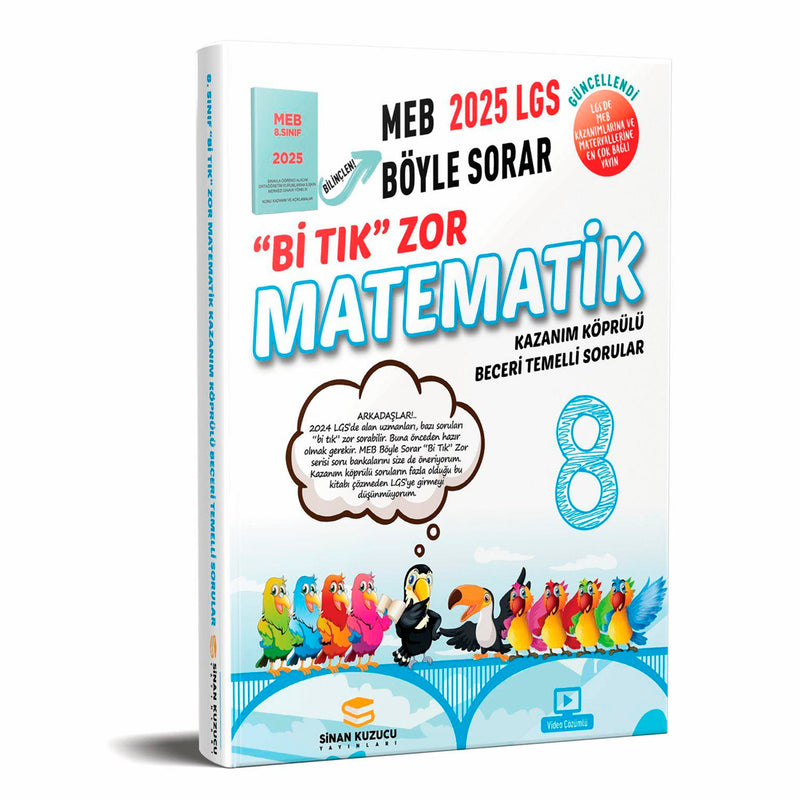 Sinan Kuzucu Yayınları 2025 LGS 8. Sınıf Bi Tık Zor Matematik Soru Bankası