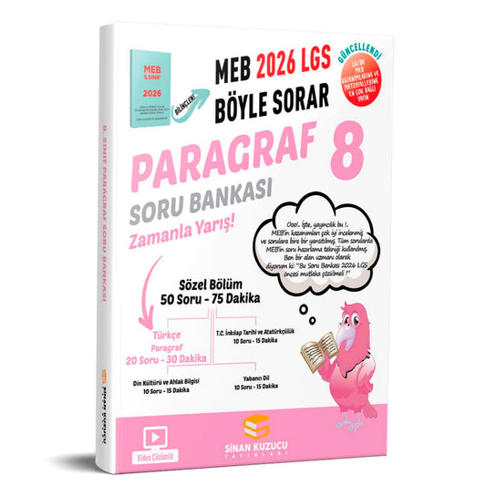 Sinan Kuzucu Yayınları 8. Sınıf Lgs Meb Böyle Sorar Paragraf Soru Bankası