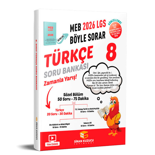 Sinan Kuzucu Yayınları 8. Sınıf  MEB Böyle Sorar Türkçe Soru Bankası