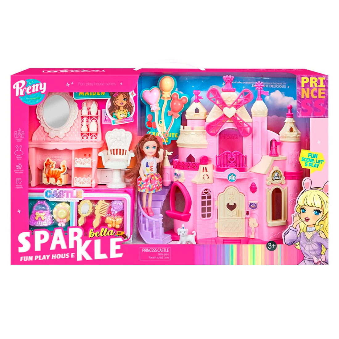 Sparkle Bella Princess Eğlenceli Kale Seti