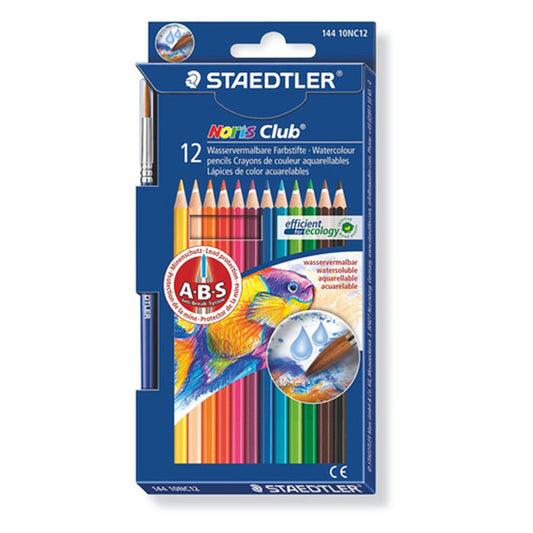 Staedtler Noris Clup AQuarell 12'li Kuru Boya (Fırça Hediyeli) 114 10NC12
